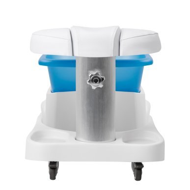 Pedicurevoetbad Azzurro met massage en witte trolley voor professionele pedicure, podologie en comfortabele voetbaden