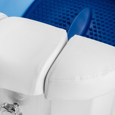Pedicurevoetbad Azzurro met massage en witte trolley voor professionele pedicure, podologie en comfortabele voetbaden