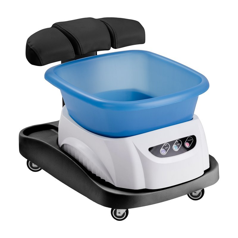 Professionele pedicure set Azzurro met massagevoetbad en witte trolley voor salon, podologie en mobiele specialisten