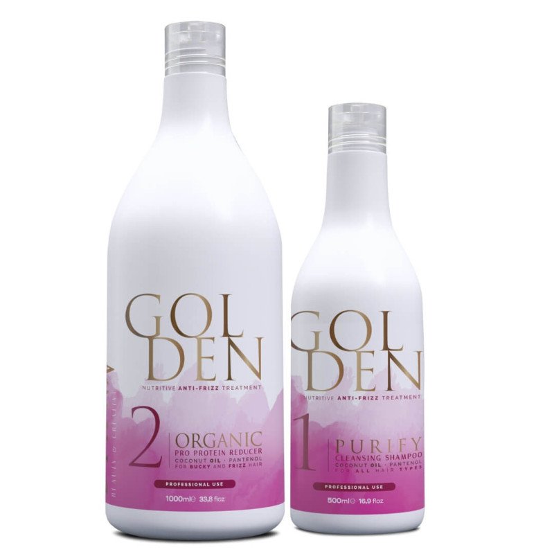 Proteïne haarontkrulling Golden Professional 1000ml + 500ml zonder formaldehyde voor glad stijl haar