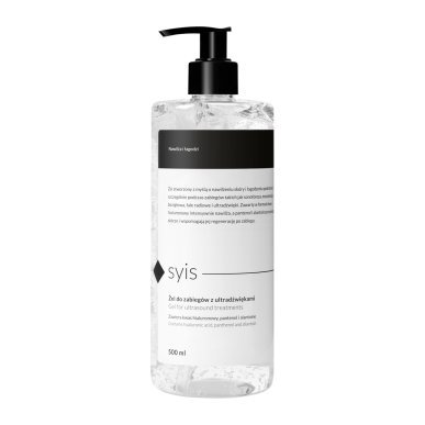Hydraterende ultrasoundgel SYIS met hyaluronzuur 500 ml voor professionele behandelingen en comfortabele huidverzorging