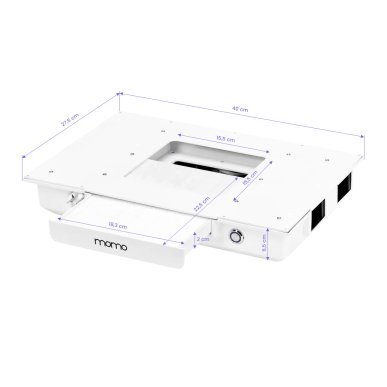 Professionele cosmetische werktafel Momo 05-BL met afzuiger voor manicure, stofcontrole en een georganiseerde salonwerkplek