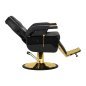 Professionele barberstoel Hair System New York zwart en goud voor scheren, baardverzorging en professionele salons Professionele barberstoel Hair System New York zwart en goud voor scheren, baardverzorging en professionele salons