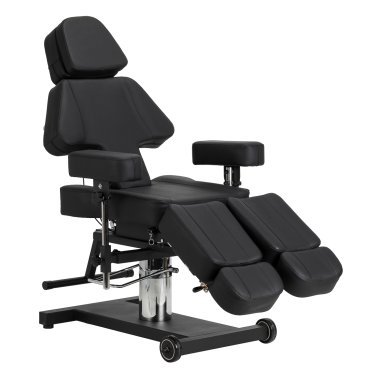 Professionele tattoo stoel Pro Ink 605 met soepele verstelling zwart voor tattoo en permanente make-up in salon en praktijk