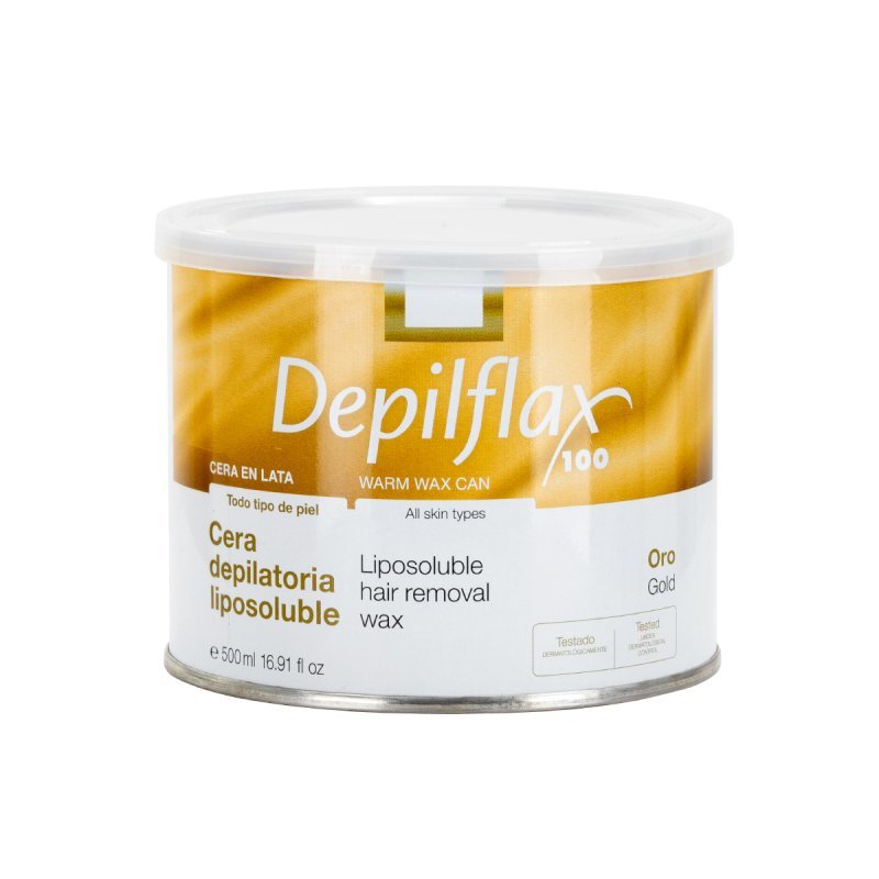 Ontharingswax Depilflax 100 Gold 500 ml voor professionele harsbehandelingen met comfortabele applicatie in de salon Ontharingswax Depilflax 100 Gold 500 ml voor professionele harsbehandelingen met comfortabele applicatie in de salon