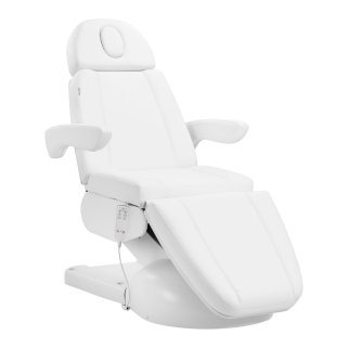 Verwarmde behandelstoel Azzurro Lux met 3 motoren in wit voor cosmetische behandelingen, pedicure en esthetiek