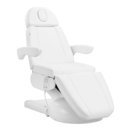 Verwarmde behandelstoel Azzurro Lux met 3 motoren in wit voor cosmetische behandelingen, pedicure en esthetiek