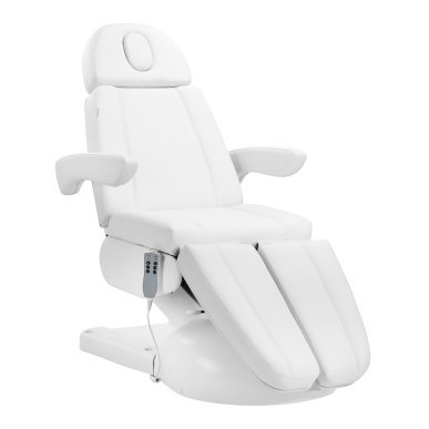 Elektrische pedicurestoel Azzurro Lux met 3 motoren, wit, voor cosmetische behandelingen en professioneel saloncomfort