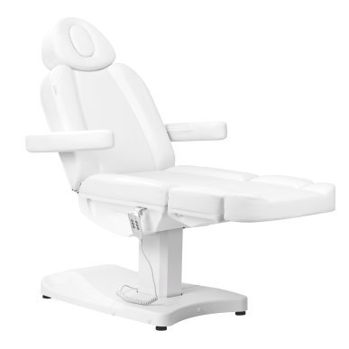 Elektrische behandelstoel Azzurro 803D met 3 motoren in wit voor cosmetische behandelingen, pedicure en salonwerk