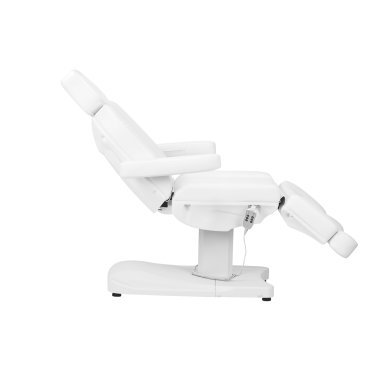 Elektrische behandelstoel Azzurro 803D met 3 motoren in wit voor cosmetische behandelingen, pedicure en salonwerk