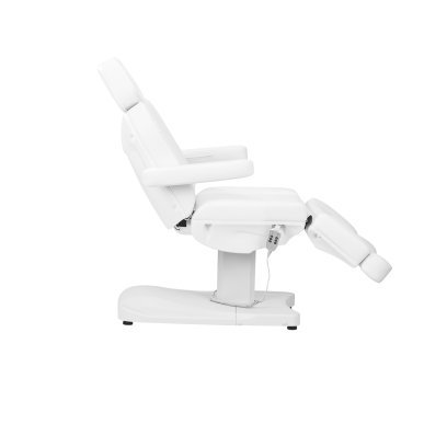 Elektrische behandelstoel Azzurro 803D met 3 motoren in wit voor cosmetische behandelingen, pedicure en salonwerk
