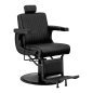 Barberstoel Gabbiano Visionerio zwart met zwart frame voor professionele barbering, scheerbehandelingen en herensalons
