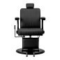 Barberstoel Gabbiano Visionerio zwart met zwart frame voor professionele barbering, scheerbehandelingen en herensalons