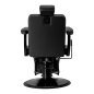 Barberstoel Gabbiano Visionerio zwart met zwart frame voor professionele barbering, scheerbehandelingen en herensalons