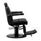 Barberstoel Gabbiano Visionerio zwart met zwart frame voor professionele barbering, scheerbehandelingen en herensalons