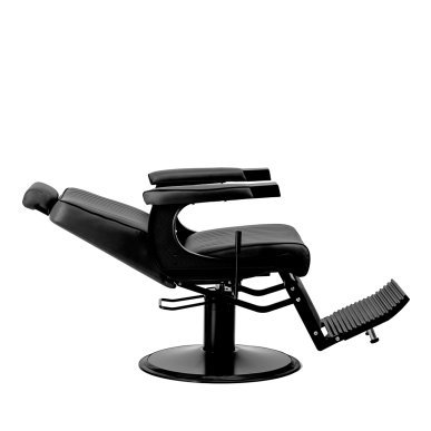 Barberstoel Gabbiano Visionerio zwart met zwart frame voor professionele barbering, scheerbehandelingen en herensalons