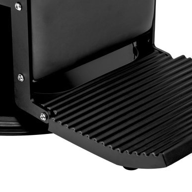 Barberstoel Gabbiano Visionerio zwart met zwart frame voor professionele barbering, scheerbehandelingen en herensalons