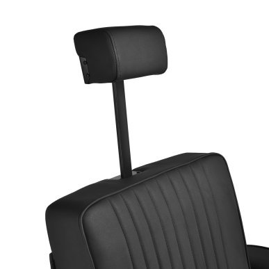 Barberstoel Gabbiano Visionerio zwart met zwart frame voor professionele barbering, scheerbehandelingen en herensalons