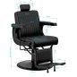 Barberstoel Gabbiano Visionerio zwart met zwart frame voor professionele barbering, scheerbehandelingen en herensalons
