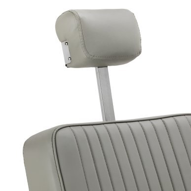 Professionele barberstoel Gabbiano Visionerio grijs met chroom frame voor barbering en dagelijks salonwerk