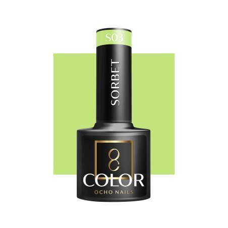 Hybride nagellak OCHO NAILS Sorbet S03 5 g voor professionele nagelstyling met intense kleur en verzorgde glans