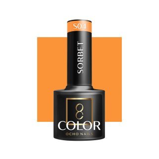 Hybride nagellak Ocho Nails Sorbet S04 5 g met intense zomerkleur, glans en duurzame styling voor salon en thuis