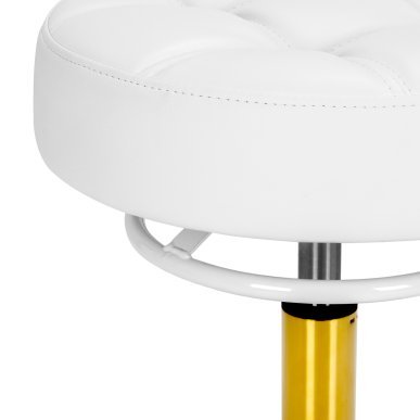 Professionele kapperskruk Gabbiano D054G wit goud voor professioneel ergonomisch werk en dagelijks comfort in de kapsalon