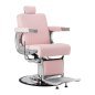 Barberstoel Gabbiano Visionerio roze met chroom frame voor professionele barbering, scheerbehandelingen en herensalons