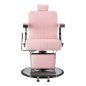 Barberstoel Gabbiano Visionerio roze met chroom frame voor professionele barbering, scheerbehandelingen en herensalons