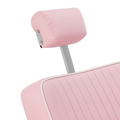 Barberstoel Gabbiano Visionerio roze met chroom frame voor professionele barbering, scheerbehandelingen en herensalons
