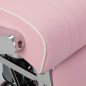 Barberstoel Gabbiano Visionerio roze met chroom frame voor professionele barbering, scheerbehandelingen en herensalons