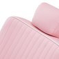 Barberstoel Gabbiano Visionerio roze met chroom frame voor professionele barbering, scheerbehandelingen en herensalons