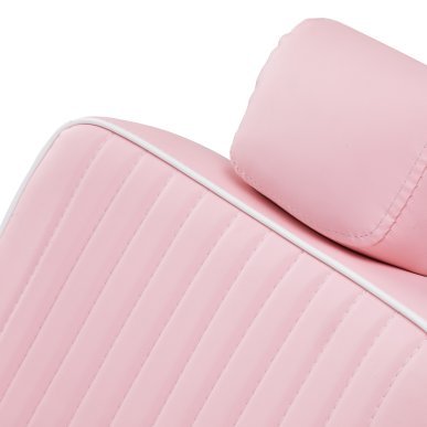 Barberstoel Gabbiano Visionerio roze met chroom frame voor professionele barbering, scheerbehandelingen en herensalons