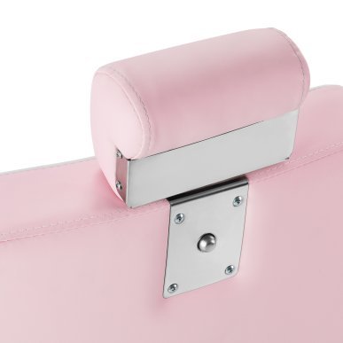 Barberstoel Gabbiano Visionerio roze met chroom frame voor professionele barbering, scheerbehandelingen en herensalons