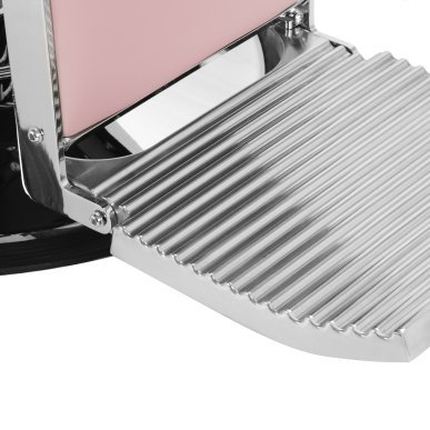 Barberstoel Gabbiano Visionerio roze met chroom frame voor professionele barbering, scheerbehandelingen en herensalons