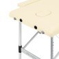 Inklapbare aluminium massagetafel BALANCE met 2 segmenten in crème voor massage, fysiotherapie en mobiele behandelingen Inklapbare aluminium massagetafel BALANCE met 2 segmenten in crème voor massage, fysiotherapie en mobiele behandelingen