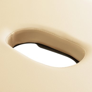 Inklapbare aluminium massagetafel BALANCE met 2 segmenten in crème voor massage, fysiotherapie en mobiele behandelingen