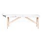Inklapbare houten massagetafel BALANCE met 2 segmenten in wit voor massage, fysiotherapie en mobiele behandelingen Inklapbare houten massagetafel BALANCE met 2 segmenten in wit voor massage, fysiotherapie en mobiele behandelingen