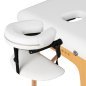 Inklapbare houten massagetafel BALANCE met 2 segmenten in wit voor massage, fysiotherapie en mobiele behandelingen Inklapbare houten massagetafel BALANCE met 2 segmenten in wit voor massage, fysiotherapie en mobiele behandelingen