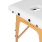 Inklapbare houten massagetafel BALANCE met 2 segmenten in wit voor massage, fysiotherapie en mobiele behandelingen Inklapbare houten massagetafel BALANCE met 2 segmenten in wit voor massage, fysiotherapie en mobiele behandelingen