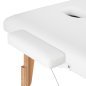 Inklapbare houten massagetafel BALANCE met 2 segmenten in wit voor massage, fysiotherapie en mobiele behandelingen Inklapbare houten massagetafel BALANCE met 2 segmenten in wit voor massage, fysiotherapie en mobiele behandelingen