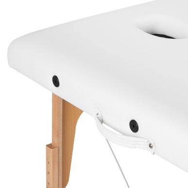 Inklapbare houten massagetafel BALANCE met 2 segmenten in wit voor massage, fysiotherapie en mobiele behandelingen