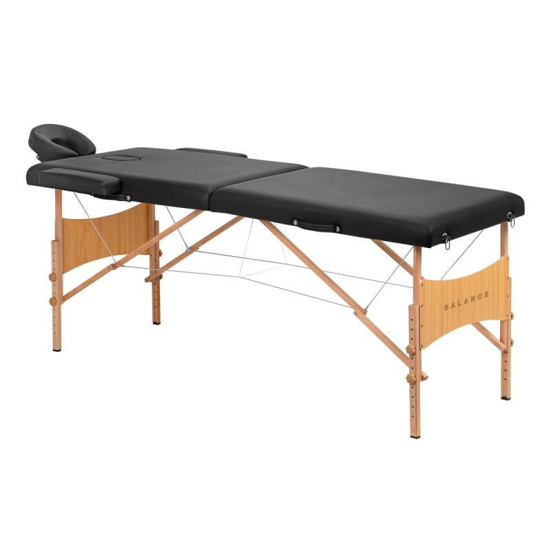 Inklapbare houten massagetafel BALANCE zwart voor massage, fysiotherapie en mobiele behandelingen in salon en praktijk Inklapbare houten massagetafel BALANCE zwart voor massage, fysiotherapie en mobiele behandelingen in salon en praktijk