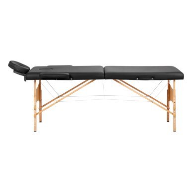 Inklapbare houten massagetafel BALANCE zwart voor massage, fysiotherapie en mobiele behandelingen in salon en praktijk
