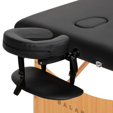 Inklapbare houten massagetafel BALANCE zwart voor massage, fysiotherapie en mobiele behandelingen in salon en praktijk