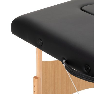 Inklapbare houten massagetafel BALANCE zwart voor massage, fysiotherapie en mobiele behandelingen in salon en praktijk