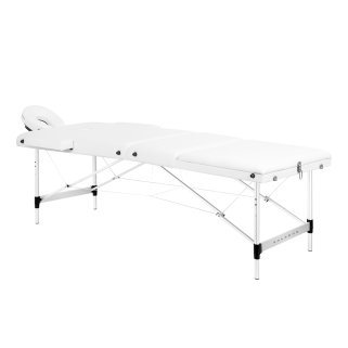 Inklapbare massagetafel BALANCE met 3 segmenten, wit, voor massage, fysiotherapie en mobiele behandelingen in de praktijk