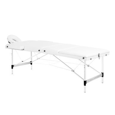 Inklapbare massagetafel BALANCE met 3 segmenten, wit, voor massage, fysiotherapie en mobiele behandelingen in de praktijk