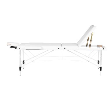 Inklapbare massagetafel BALANCE met 3 segmenten, wit, voor massage, fysiotherapie en mobiele behandelingen in de praktijk