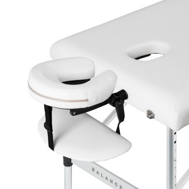 Inklapbare massagetafel BALANCE met 3 segmenten, wit, voor massage, fysiotherapie en mobiele behandelingen in de praktijk